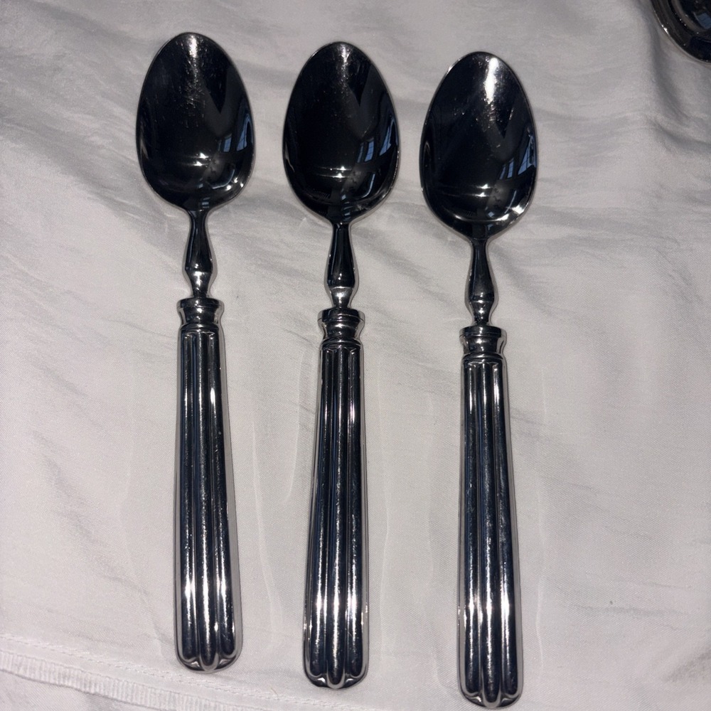 Pottery Barn TOULOUSE Soup Spoons (Set of 3) 18/10 Stainless Portugal 7 5/8"